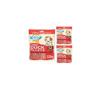 Tender Duck Fillets for Dogs - Bundle of 3 320g Good Boy Natural Duck Treats Low Fat Treats for Dogs Puppies + Howsehold Tote Bag