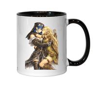 Tender Embrace Between Two Warriors Ceramic Tea Coffee Mug Black