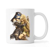 Tender Embrace Between Two Warriors Ceramic Tea Coffee Mug White