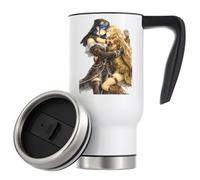 Tender Embrace Between Two Warriors Vacuum Insulated Thermal Travel Coffee Mug 480ml White