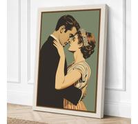 Tender Embrace Vintage Canvas Wall Art Print 24x16 Inch (61 x 41 cm)
