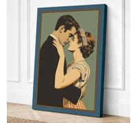 Tender Embrace Vintage Canvas Wall Art Print 36x24 Inch (91 x 61 cm)