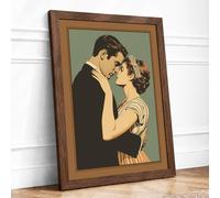 Tender Embrace Vintage Framed Wall Art Print A4 (29.7×21cm) Walnut, Wall Decor for Living Room, Bedroom, Office & Home, Ready to Hang, Art Gift