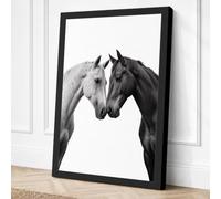 Tender Horses Modern Canvas Wall Art Print 24x16 Inch (61 x 41 cm)