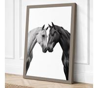 Tender Horses Modern Canvas Wall Art Print 30x20 Inch (76 x 51 cm)