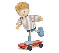 Tender Leaf Toys Edward and his Skateboard - Flexible Wooden Dolls House Doll
