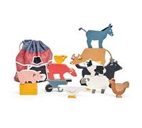Tender Leaf Toys Stacking Farmyard - Wooden Farm Animal Block Stacking And Balancing Game Plastic-Free Toy For Child Development