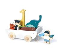 Tender Leaf Toys The Friend Ship - Wooden Wheeled Boat of Chunky Animals and Children