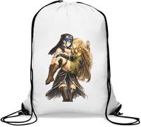 Tender Moment Between Fantasy Warriors Gym Sack Casual Drawstring Bag White