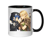 Tender Moment Between Two Warriors Ceramic Tea Coffee Mug Black