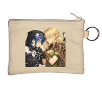 Tender Moment Between Two Warriors Key Chain Coin Purse Beige