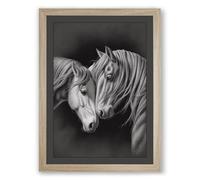 Tender Moments Minimalist Framed Wall Art Print A2 (59.4×42cm) Oak, Wall Decor for Living Room, Bedroom, Office & Home, Ready to Hang, Art Gift