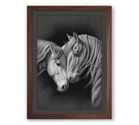 Tender Moments Minimalist Framed Wall Art Print A2 (59.4×42cm) Walnut, Wall Decor for Living Room, Bedroom, Office & Home, Ready to Hang, Art Gift