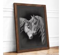 Tender Moments Minimalist Framed Wall Art Print A4 (29.7×21cm) Walnut, Wall Decor for Living Room, Bedroom, Office & Home, Ready to Hang, Art Gift