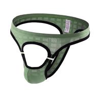Tender Whisper Mens Open Front Thongs Lingerie Low Waist Triangle Briefs Underwear Underpanties Breathable Lingerie, Green, L