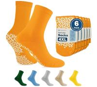 TenderGentle Hospital Socks with Grips - Orange 4XL Soft, Stretchy, Grippy Socks - Hospitals and Nursing Homes, Orange, 4XL/5XL