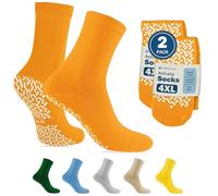 TenderGentle Hospital Socks with Grips - Orange 4XL Soft, Stretchy, Grippy Socks - Hospitals and Nursing Homes, Orange, 4X-Large-5X-Large