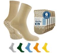 TenderGentle Hospital Socks with Grips - Tan XL Soft, Stretchy, Grippy Socks - Hospitals and Nursing Homes, Tan, X-Large-XX-Large