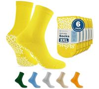 TenderGentle Hospital Socks with Grips - Yellow 3XL Soft, Stretchy, Grippy Socks - Hospitals and Nursing Homes, Yellow, 3XL/4XL