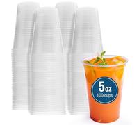 TenderGentle Small, Clear Plastic Cups 5 oz - 100 Disposable Plastic Cups - Plastic Drinking Cups for Home Use, Traveling, Parties, Offices, Facilities