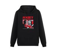 TENDERNESS Vintage Funny Mr Robot Hoody Men Fsociety Hoodie Long Sleeve F Society Hacker Hoodie Tops Geek Tshirt Clothing Gift M Black