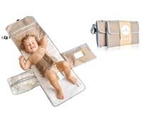 TENDS Changing Mat for On The Go - Compact, XL, Combinable Removable Changing Bag with 6 Compartments, Cloth Dispenser and Comfortable Pillow