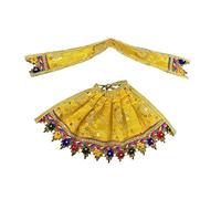 TENDSY MATA Rani Chunri/Patka & Lehanga Dress for Goddess Durga/Lakshmi/Saraswati/Parvati (Devi Dress) (2 No., Yellow)