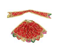 TENDSY MATA Rani Chunri/Patka & Lehanga Dress for Goddess Durga/Lakshmi/Saraswati/Parvati (Devi Dress) (3 No., Red)
