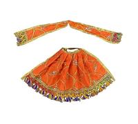 TENDSY MATA Rani Chunri/Patka & Lehanga Dress for Goddess Durga/Lakshmi/Saraswati/Parvati (Devi Dress) (5 No., Orange)