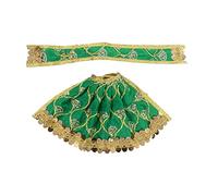 TENDSY MATA Rani Chunri/Patka & Lehanga Dress for Goddess Durga/Lakshmi/Saraswati/Parvati (Devi Dress) (6 No., Green)