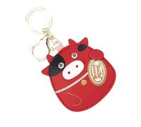 TENDYCOCO 1 Pc The Lucky Cow Keychain Ox Pendant Cows Cow Print Cute Farm Animals Party Favors Keychain Ox of Year Party Supplies Zodiac Animal Keychain Key Chain Red Alloy