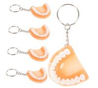 TENDYCOCO 10 Pcs Funny Keychain Car Ring Accessories for Car Chain Car Accessories Car Chain Playset Accessories Car Fob Car Accesories Keychains False Tooth Ring