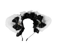TENDYCOCO 1pc Cute Cat Ear Lolita Headband Delicate Lace Ribbon Charming Performance Hair Accessory for Parties and Cosplay Events