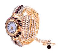 TENDYCOCO 1pc Ladies Ring Watch Fashion Watches for Women Girls Bracelet Gold Watch Bangle Diamond Bracelets for Women Girl Bracelets Lady Watches Alloy Miss Purple Quartz Bracelet Watch