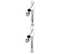 TENDYCOCO 2 Pcs Astronaut Keychain Silver Locket Key Rings Mini Backpack Toy Carinify Toy Silver Decor Space Toy Cosmos Robot Toys Fashionable Keychain Car Bling Keychain Acrylic