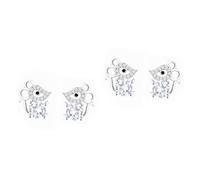 TENDYCOCO 2pcs Earring Mouse Rhinestone Drop Earrings Mouse Decor Earring Rhinestone Earrings Rose Gold Rose Gold Silver Shining Ear Cute Animal Small