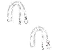 TENDYCOCO 2pcs Pocket Watch Chain Lobster Clasp Vintage Metal Decorative Chain for Jeans Trousers and Wallets Accessory for DIY Projects and Retro Fashion Enthusiasts