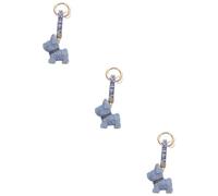 TENDYCOCO 3 Pcs Keychain Dog Key Ring Diamond Key Chain Girl Keychain Couple Keychain Crystals Decor Couples Keychain Wallet Keychain Bulldog Backpack Ring Puppy Keyring Alloy