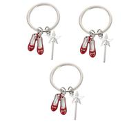 TENDYCOCO 3pcs Dance Shoe Keychain Fairy Pendant Fairy Stick Keychains Girl Keychain Bag Pendant Fairy Stick Keyrings Ballet Shoe Keyring Key Hanging Ornament Key Ring Keychain Pendant Alloy