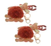 TENDYCOCO 4 Pcs Elk Keychain Purse Keychain Pom Pom Balls Cartoon Keyrings Christmas Keyring Christmas Keychain Plush Elk Pendant Plush Keychain Reindeer Keychain Imitation