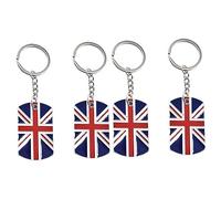 TENDYCOCO 4 Pcs Keychain Decor Queens Party Favor Flag Pendant Flag Key Ring Britain Keychain British Keyring Party Decor Union Jack Keyring British Souvenirs Uk Metal U.k.