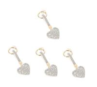 TENDYCOCO 4pcs Heart Keychain Modern Key Chain Purse Key Chain Women Keychains for Women Chain Pendant White Handbag Keychain Key Chain for Wallet Bling Diamond Pendant Holder Rhinestones