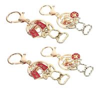 TENDYCOCO 4pcs Year of The Rabbit Keychain Rabbit Key Rings Cute Tote Bag Greeting Bunny Keyrings Rabbit Keyring Bag Hanging Ornaments Luggage Pendant Purse Charms Zinc Alloy