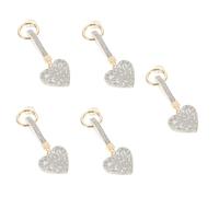 TENDYCOCO 5pcs Heart Keychain Bling Diamond Pendant Key Holder for Purse Wallet Key Chain Chains Bling Keychain Heart Bling Purse Charms for Handbags Chain Pendant Modern Key Chain Alloy