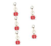 TENDYCOCO 5pcs Ladybug Keychain Colgantes para De Mujer Key Chain Rhinestone Keychain Cartoon Keychain Keychains for Women Car Accesories Car for Women Key Ring Red Alloy Rhinestone