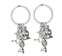 TENDYCOCO 6 Pcs Key Ring Symbol Keychain Chemistry Keyring Microscope Keychain Biology Teacher Jewelry Keychain for Keys Science Key Chain Laboratory DNA Keychain Zinc Alloy Pendant