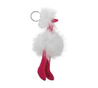 TENDYCOCO Adorable Plush Ostrich Keychain Fluffy Hanging Pendant for Bags and Keys Soft and Keychain Accessory Cute Plush Key Ring Decoration White