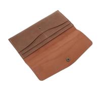 TENDYCOCO Artificial Leather Cash Envelope Wallet for Men and Women Retro Pouch Card Slots Reusable Money Organizer Light Brown for Budgeting and Giving
