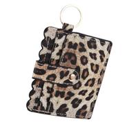 TENDYCOCO Card Case Wallet Women small business card holder key chain wallet small wallet leopard print card box student Coin Purse credit card Bank card pu leather card holder Miss Clip