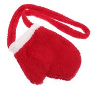 TENDYCOCO Crossbody Bag for Women Retro Christmas Glove Shape Pouch Little Mittens Bags Small Christmas Bags Ladies Bell Bow Plush Gloves